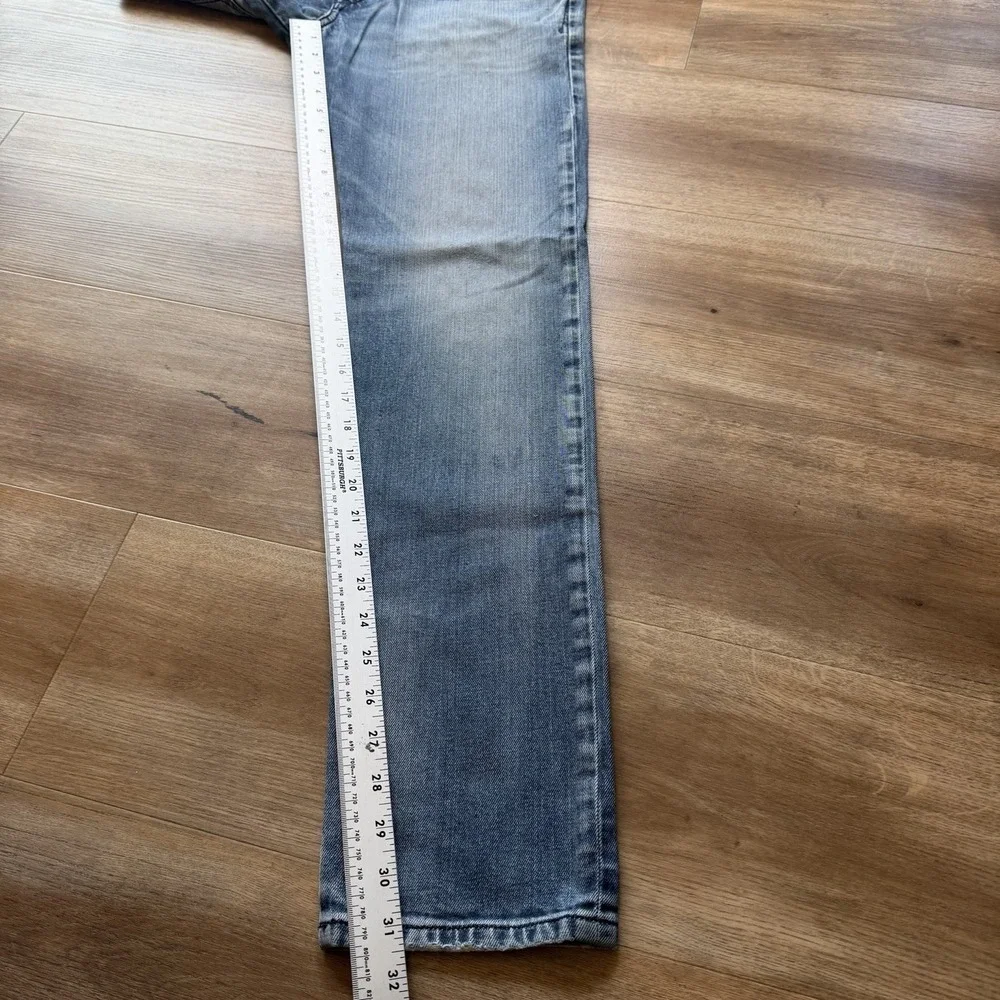 Diesel D-Bazer Jeans Men 29x32 Blue Regular Tapered Light Wash Distressed 084DD